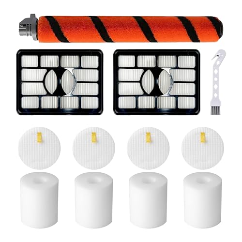 Hepa Foam & Felt Filter Brushroll Replacement Kit for Shark Rotator Professional Lift-away DuoClean Vacuum ZU780 ZU782 ZU785, Replaces Part # 1395FC831 & Xff500 & Xhf500
