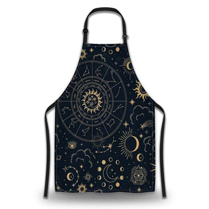 Cook Apron for Women Magic Astrology with Constellations Fun Aprons for Men for Kitchen Cooking Restaurant BBQ Painting Crafting 27” (W) x 31” (H), Waterproof Apron - color: Astrology