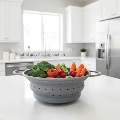 4‑Quart Silicone Collapsible Colander & Kitchen Collapsible Strainer - size: 4-Quart