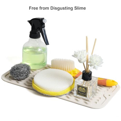ZLR Small Silicone Drying Mat & Sink Caddy, 6"x12", Cassava White - color: Cassava White, size: 12" x 6"