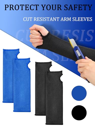 SATINIOR Cut Resistant Arm Sleeves - color: Black, Blue