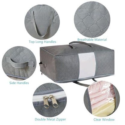 105L Extra Large Storage Bag for Blankets Comforters Bedding Clothes Pillow - size: 6pack