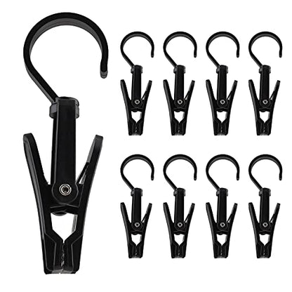 Jiozermi 20 PCS Laundry Hooks Clip, Plastic, Black - color: Black, size: 20