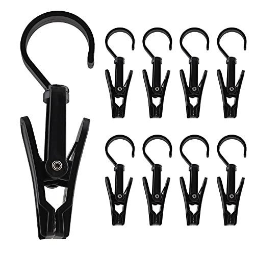 Jiozermi 20 PCS Laundry Hooks Clip, Plastic, Black - color: Black, size: 20