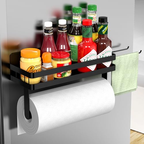 ZUNTO Magnetic Paper Towel Holder for Fridge, Strong Magnet, No Drill - color: Black/Magent-1
