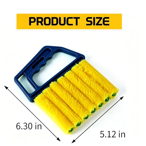 2PCS Blind Cleaner Tool, 7-Finger Microfiber Duster for Window Blinds, Detachable Washable Air Vent Cleaning Brush, Anti-Shedding Brush with Ergonomic Handle for Fan Car AC