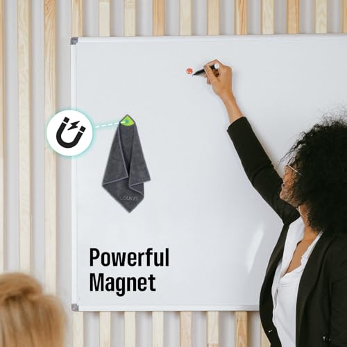 loukin Magnetic Whiteboard Cloth, Thick Microfiber Cloth with Cleaner
