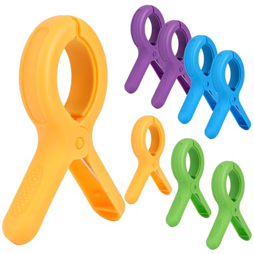 Extra Large Beach Towel Clips for Beach Chairs Cruise Clothespins - color: Purple, Green, Blue, Orange
