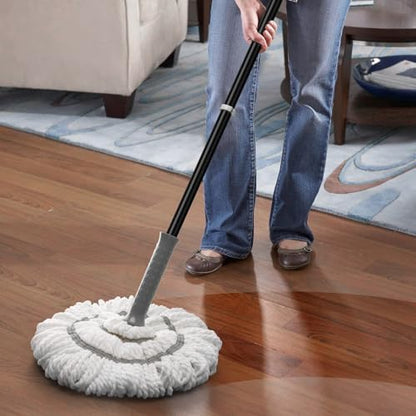 KeFanta Self-Wringing Twist Mop for Floor Cleaning with 57 " Long Handle - color: Gray&white Twist Mop