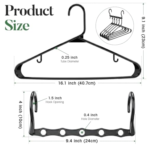 HOUSE DAY Space Saving Hangers 6 Pack with 50 Pack Plastic Hangers, Black - color: Black, size: 56 Pack