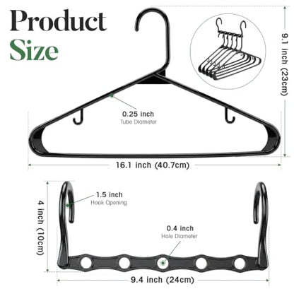 HOUSE DAY Space Saving Hangers 6 Pack with 50 Pack Plastic Hangers, Black - color: Black, size: 56 Pack