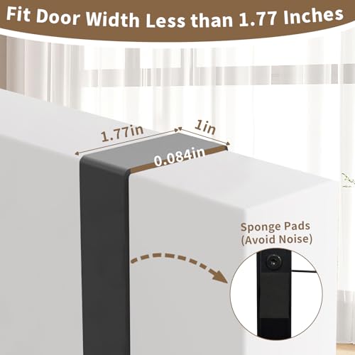 Over The Door Hanger with Storage Rack and 2 Hooks, Metal Over The Door Hanger for Clothes, Clothing Rod Drying Racks for Laundry, Bedroom, Bathroom, Living Room,Office,Fits Door Up to 1.77" - size: 24.8inch(L)