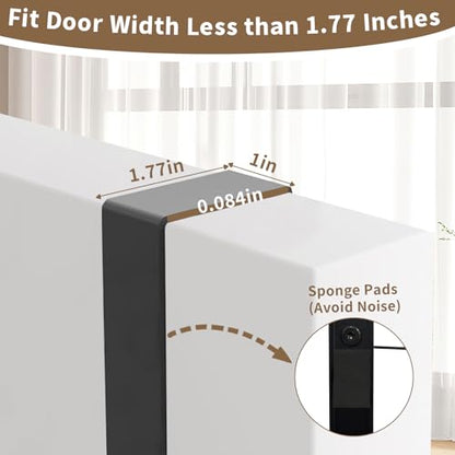 Over The Door Hanger with Storage Rack and 2 Hooks, Metal Over The Door Hanger for Clothes, Clothing Rod Drying Racks for Laundry, Bedroom, Bathroom, Living Room,Office,Fits Door Up to 1.77" - size: 24.8inch(L)