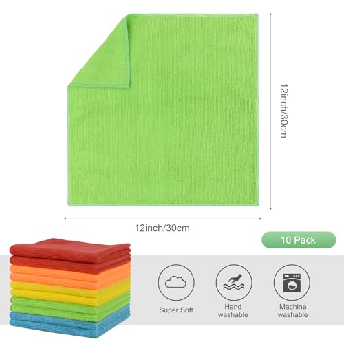 SINLAND Dish Cloth for Washing Dishes Kitchen Washcloth Cleaning Cloth - color: Assorted Color-4, size: 12inchx12inch 10pack