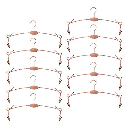 Metal Underwear Bra Rack, Durable Pants Clothes Hangers with Clips,for Lingerie Shop Display, 10pcs (Rose Gold-A2) - color: Rose Gold-a2