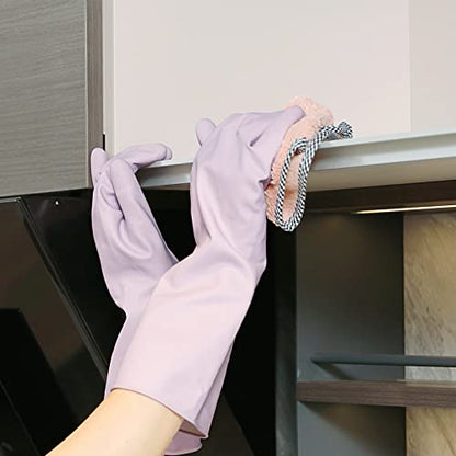 COOLJOB Purple Household Rubber Non-Slip Gloves with Flocked Lining, Medium - color: Light Purple With Lavender Scent, size: Medium (Pack of 1)