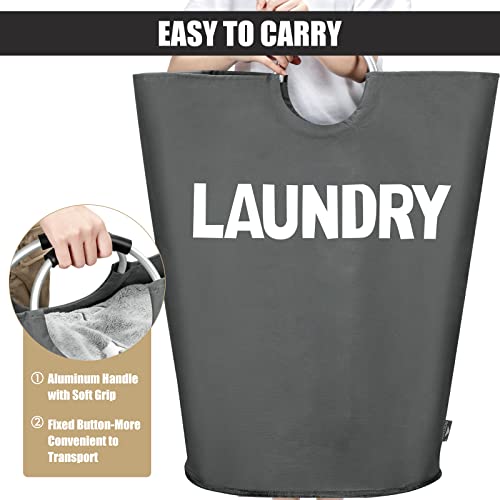 DOKEHOM 160L XX-Large Laundry Basket Bag, Collapsible Hamper, Dark Grey - color: Dark Grey, size: 160L