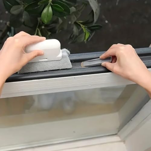 Window Track Cleaner, Gap Brush Groove Cleaner, Window Track Cleaning Tool, Gap Cleaning Brush Small Spaces, Sliding Door Track Cleaner, Window Brush, Shower Track Cleaning Brush, Window Cleaner Tool - color: Microfiber Style