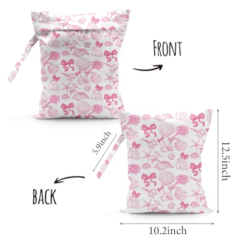 2pcs Coastal Wet Dry Bag Reusable Swimsuit Waterproof Cloth Diaper Bags - color: 2pcs Coastal