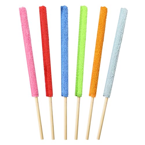 6 Pcs Mini Dusters for Cleaning Microfiber Detail Duster Sticks Fan Cleaning Brush Crevice Cleaning Tool AC Vent Cleaner Fan Blade Cleaner Dusters for Cleaning Home Car Window Blind