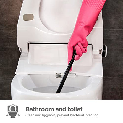 Dishwashing gloves 2 Pairs for kitchen,Rubber cleaning gloves,Long dish gloves reuseable. - color: Pink, size: Small (Pack of 2)