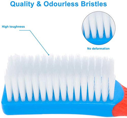 Scrub Brush Comfort Grip & Flexible Stiff Bristles Heavy Duty for Bathroom Shower Sink Carpet Floor, Blue Red - color: Blue Red