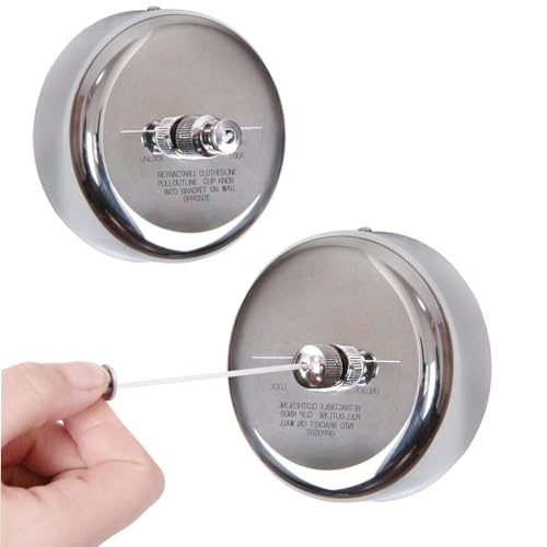 2-Pack Retractable Clothesline, Outdoor Laundry Drying Line