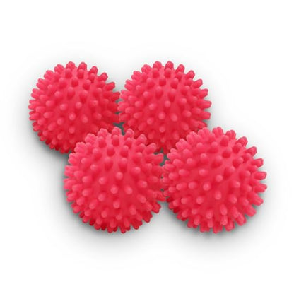 Dryer Balls 4 Pack - Non-Toxic Reusable Dryer Balls (Red) - color: Red