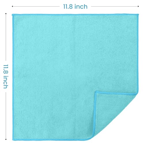 34 Pack Microfiber Cleaning Cloth, 6 Assorted Colors Cleaning Rags for Housekeeping, Colorful Reusable Microfiber Towels for Car, Kitchen, Bathroom and Household Cleaning Supplies, 11.8"X11.8" - color: D.6 Assorted Colors, size: 1 Count (Pack of 34)