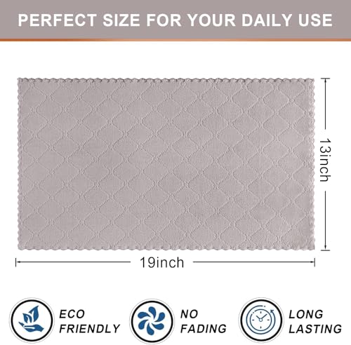 Homaxy 12 Pack Super Soft Absorbent Dish Towels, 10" x 20", Grey - color: Grey, size: 13 x 19 inch-12 pack