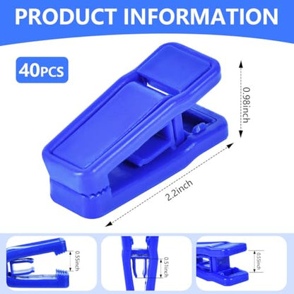 KISEER 40 Pcs Plastic Baby Hanger Clips Slim-line Finger Clips Set for Clothes Hanger Velvet Hanger (Blue) - color: Blue, size: 40 Pcs