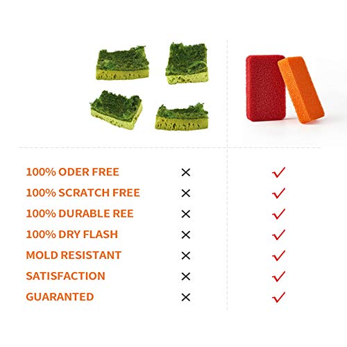 Liflicon Heavy Duty Silicone Sponges - Kitchen and Bathroom Cleaning Scrubber for Dish Washing - color: Sponges-10 Pack