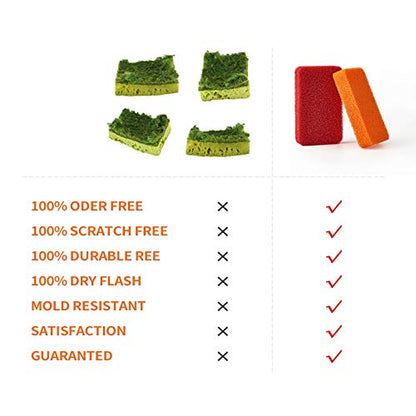Liflicon Heavy Duty Silicone Sponges - Kitchen and Bathroom Cleaning Scrubber for Dish Washing - color: Sponges-10 Pack