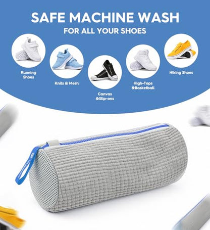 VASSON Shoe Washing Machine Bag, 2 Pack XL Laundry Bags for Sneakers - color: 2Pack Cool Grey / Klein Blue