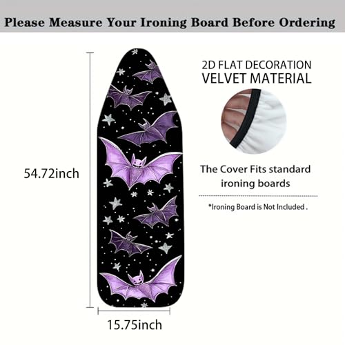 Nuxovilar Purple Bat Star Ironing Board Cover 15x54 Polyester - color: Yye01855