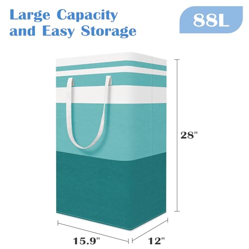 BlissTotes 3-Pack Laundry Basket, Collapsible Laundry Hamper, Green, 88L - color: Green, size: 88L