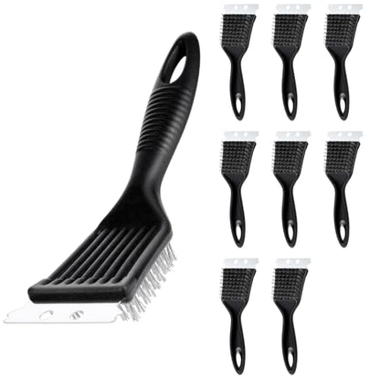 9 Pieces Grill Brush and Scraper Stainless Steel Wire Grill Brush Extra Strong BBQ Cleaner Accessories Heavy Duty Barbecue Grill Cleaning Brush Cleaner (8 Inch)