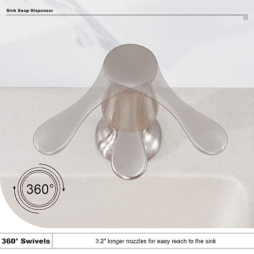 GAGALIFE Kitchen Sink Soap Dispenser Brushed Nickel, G0086BN-G - color: Brushed Nickel, size: with Hose