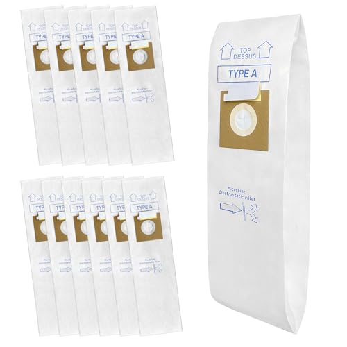 12 Pack Type A Vacuum Bags Replacement for Hoover Convertible, Decade 80, Concept One, Concept Two Upright Vacuum Cleaners, Replace Part 4010001A, 4010100A, 4010324A