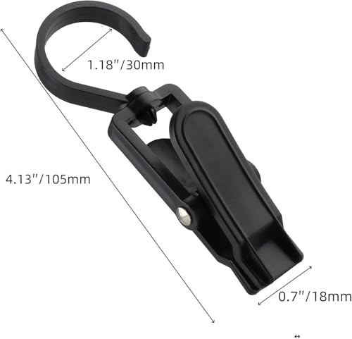 15 Pcs Super Strong Plastic Swivel Hanging Hooks, Curtain Clips, Clothes Pins, Beach Towel Clips, Home Swivel Laundry Clips for Hats, Pants, Towels, Socks, Pants - color: Black 15