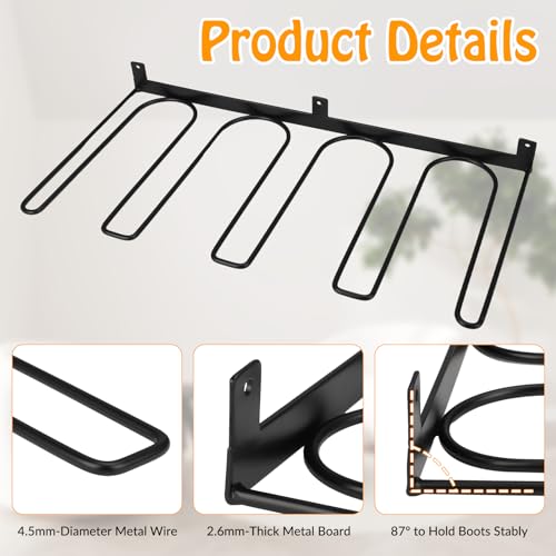 4 Pack Boot Rack Wader Hangers Wall Mount Holds 8 Pairs