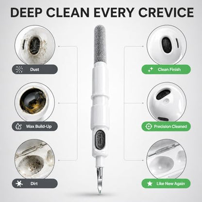 3 Pack Multi-Function Cleaning Kit with Soft Brush, Portable Cleaning Tools for Earbuds, Charging Cases, Keyboards, Phones & Small Electronics
