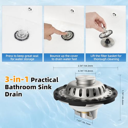 Universal Bathtub Drain Stopper, Brass Metal Shower Hair Catcher, Brushed Nickel - color: Brushed Nickel