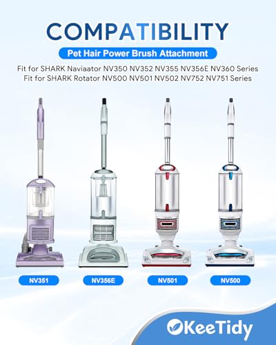 Upgraded Pet Hair Power Brush Attachment Compatible with Shark Navigator - color: 6 brush heads + 2 adapters