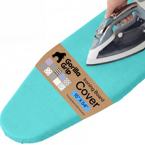GORILLA GRIP Padded Ironing Board Cover, 15x54 Turquoise - color: Turquoise, size: 15" X 54"