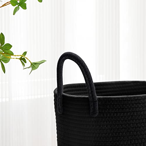 VIPOSCO 58L Tall Woven Laundry Basket Hamper, Black - color: Black, size: 58L