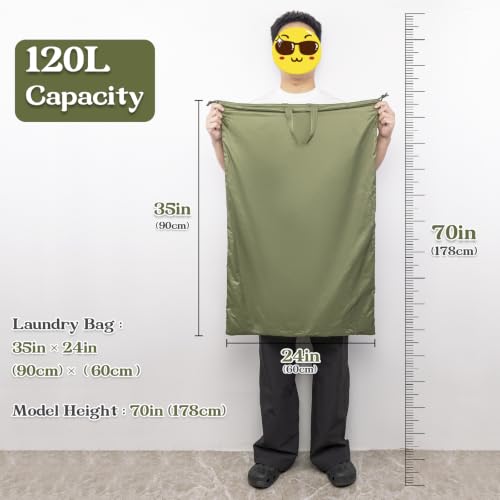 Extra Large Heavy Duty Laundry Bag for Dorm & Family - color: Green