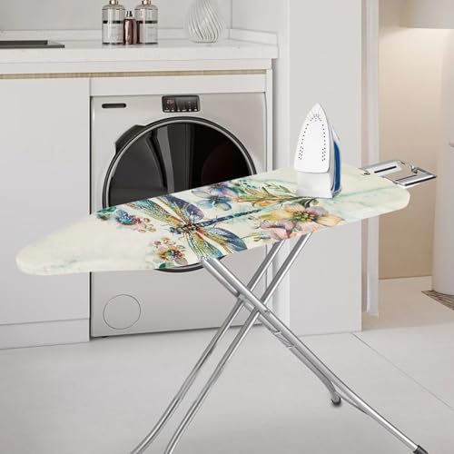 Dragonfly Ironing Board Cover Standard Size 15 x 54 Stain Resistant Fasteners Elastic Edge Ironing Cover Washable - color: Dragonfly