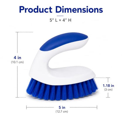 2 Pack Scrub Brushes, Cleaning Brush with Stiff Bristles, Handheld Scrubber for Bathroom, Shower, Tile, Carpet, Bathtub & Floor