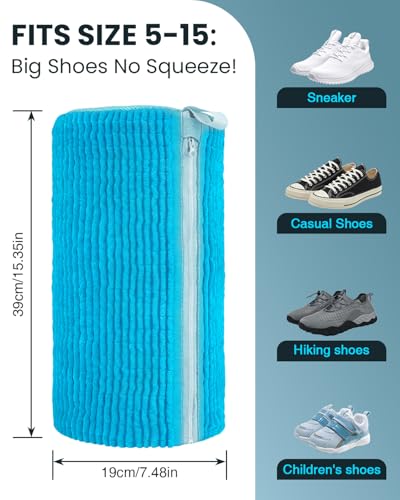 Shoe Washing Machine Bag: 2 Pack Reusable Shoes Cleaning Bags, Blue - color: Blue